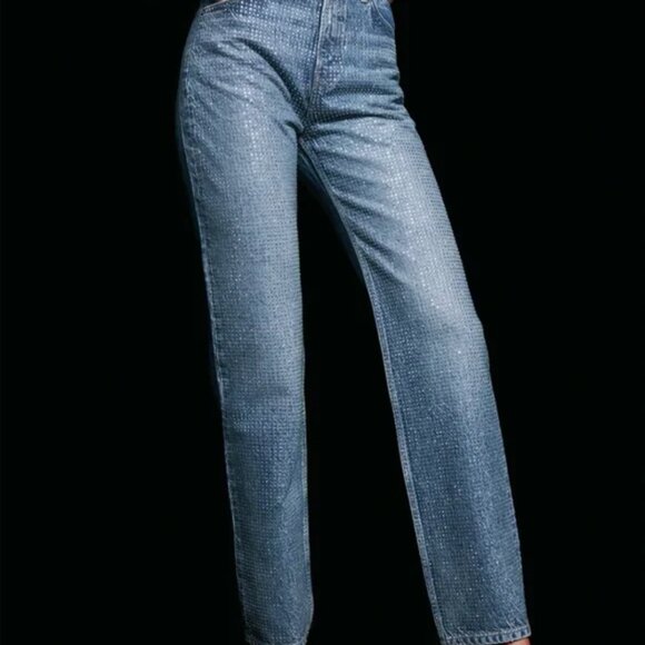 Abby High Rise Jeans with Rhinestones from Reformation - Size 24 - Picture 1 of 7